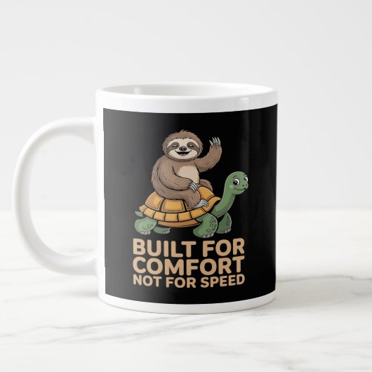 Funny Sloth Riding Turtle Extra Grote Beker (Links)