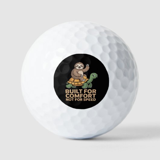 Funny Sloth Riding Turtle Golfballen (Voorkant)