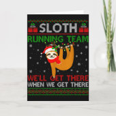 Funny Sloth Running Team Xmas Lights Ugly Sloth Ch Kaart (Voorkant)