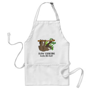 Funny Sloth Slow Cooking Personated Standaard Schort