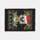 Funny Sloth Ugly Christmas Sweaters Holiday Santa  Fleece Deken (Voorkant (Horizontaal))