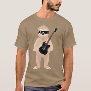Funny Sloth Wearing Sunbril die elektrische Gu spe T-shirt