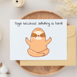Funny Sloth Yoga Briefkaart