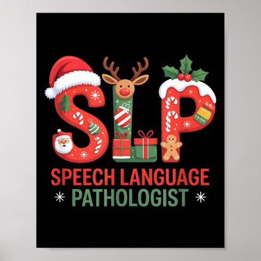 Funny Slp Christmas Speech Language Pathologist Ho Poster (Voorkant)