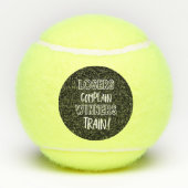 Funny Smack Talk Winners Train Lozers Completteren Tennisballen (Achterkant)