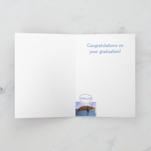 Funny Smart Cat Afstuderen Kaart (Binnen)