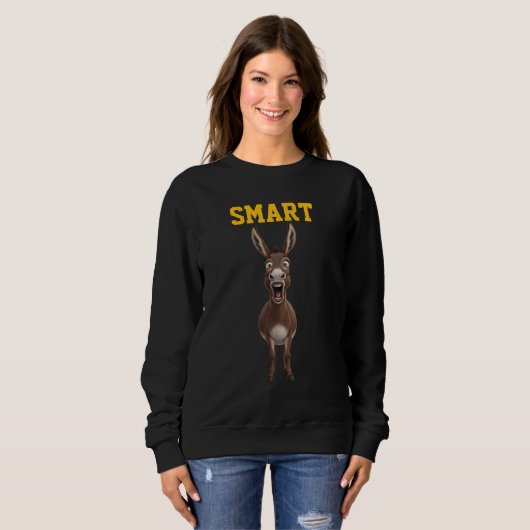 Funny Smart Donkey Sweatshirt (Devant entier)