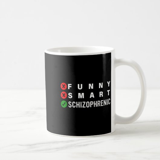 Funny Smart Schizophrenic Schizophrenia Awareness  Koffiemok (Rechts)