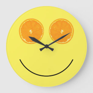 Funny Smile Face Oranje Slice Kitchen Wall Clocks Grote Klok