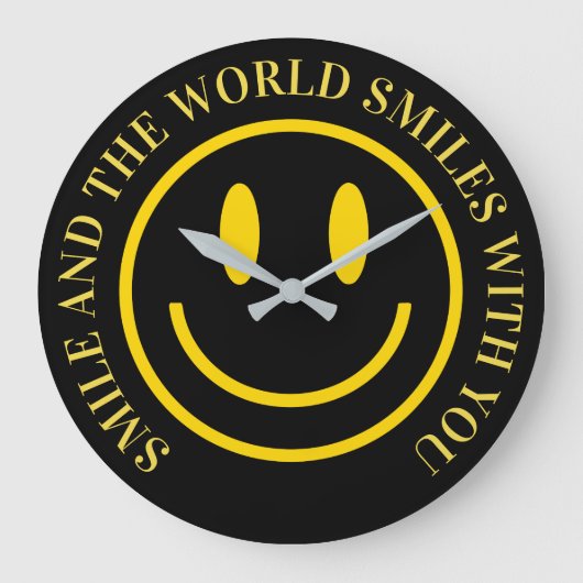 Funny Smile Face Wall Clocks Grote Klok (Voorkant)