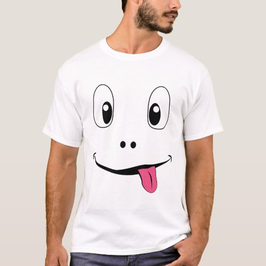Funny Smiley Face – Cute Tongue Out T-Shirt (Devant)