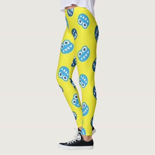 Funny Smiling Blue Bugs Leggings (Links)