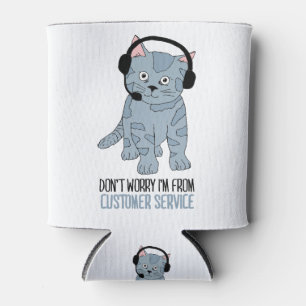 Funny Smiling Cat Customer Support EPIC Sarcastic Blikjeskoeler