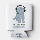 Funny Smiling Cat Customer Support EPIC Sarcastic Blikjeskoeler (Achterkant)