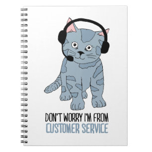 Funny Smiling Cat Customer Support EPIC Sarcastic Notitieboek