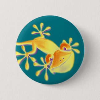 Funny Smiling Gecko + uw achtergrond en ideeën Ronde Button 5,7 Cm