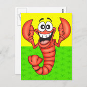 Funny Smiling Lobster Briefkaart (Voorkant / Achterkant)