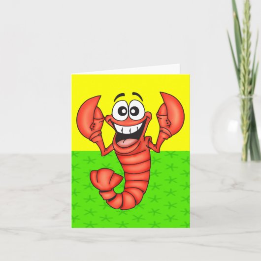 Funny Smiling Lobster Kaart (Voorkant)