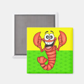 Funny Smiling Lobster Magneet (Voorkant / Achterkant)