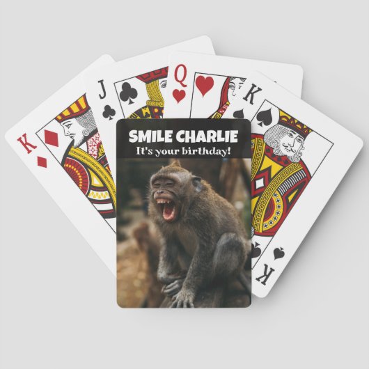 Funny Smiling Monkey Pokerkaarten (Achterkant)