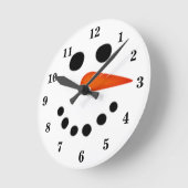 Funny Smiling Snowman Ronde Klok (Hoek)