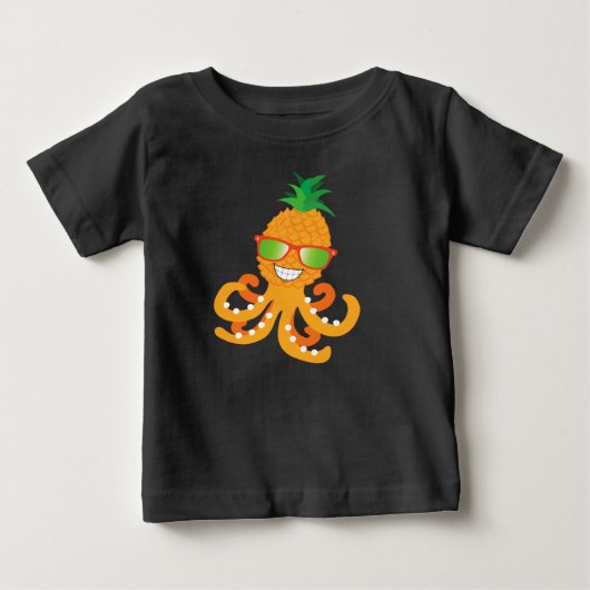 FUNNY SMILLE EXOTIC TROPICAL PINEAPPLE OCTOPUS T- (Voorkant)