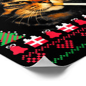 Funny Smoking Cat Meme Ugly Christmas Sweater For  Poster (Hoek)