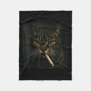 Funny Smoking Cat, Sigaret Kat Gen Z Meme, Cat Fleece Deken
