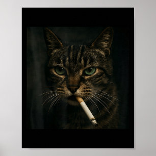 Funny Smoking Cat, Sigaret Kat Gen Z Meme, Cat Poster