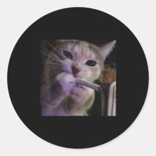 Funny Smoking Cat, Sigaret Kat Gen Z Meme, Cat Ronde Sticker