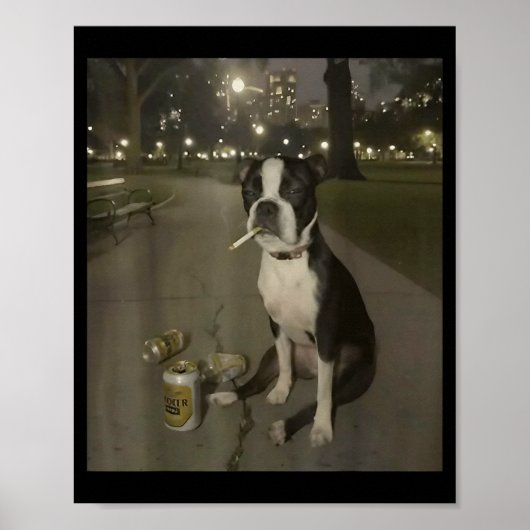 Funny Smoking Dog Meme Cigarette Gen Z Meme Dog Lo Poster (Voorkant)