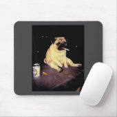 Funny Smoking Dog Pug Meme Muismat (Met muis)