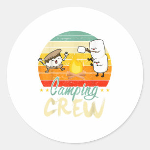 Funny Smore Camping Crew Familie Camper Kind Boy W Ronde Sticker
