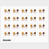 Funny Smores Characters Cartoon Ronde Sticker (Vel)