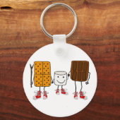 Funny Smores Characters Cartoon Sleutelhanger (Voorkant)