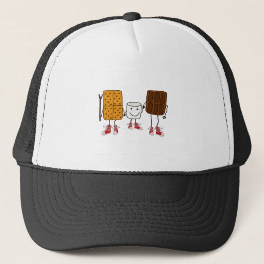 Funny Smores Characters Cartoon Trucker Pet (Voorkant)