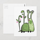 Funny Snail Briefkaart (Voorkant / Achterkant)