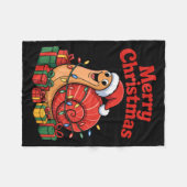Funny Snail Santa Hat Animals Lovers Ugly Christma Fleece Deken (Voorkant (Horizontaal))