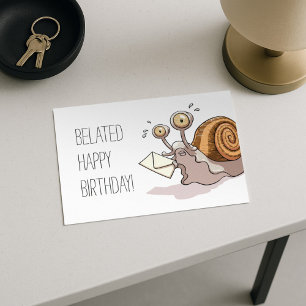 Funny Snail Verlaat Happy Birthday Kaart Cartoon
