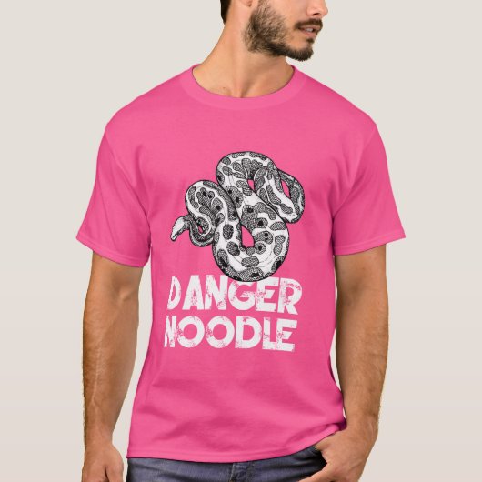 Funny Snake - Ball Python T-shirt Gevaar Noodle (Voorkant)