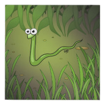 Funny Snake Cartoon Canvas Wall Art