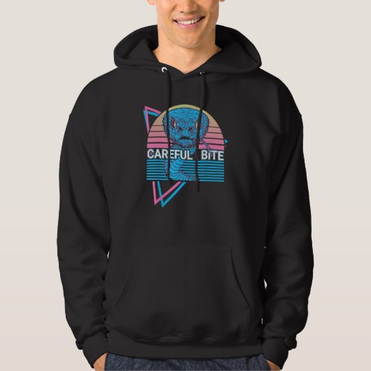 Funny Snake Retro Careful I Bite Hoodie (Voorkant)