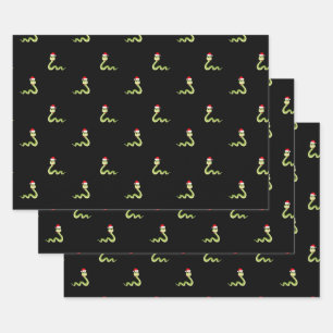 Funny Snake Santa Claus Pet Merry Kerstmis Inpakpapier Vel