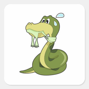 Funny Snake Vierkante Sticker
