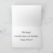 Funny snapping turtle belated birthday card kaart (Binnen)