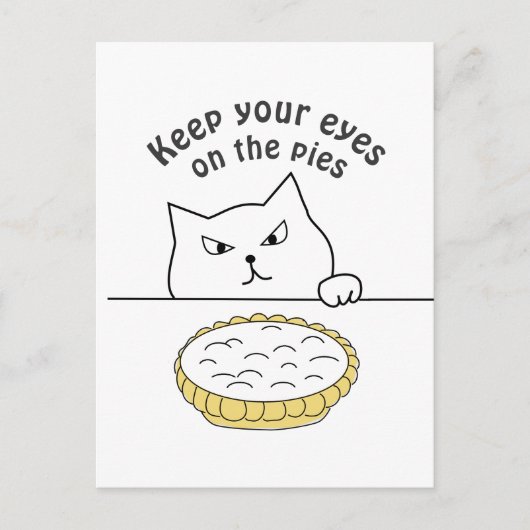 Funny Sneaky Cat na Cream Pie Briefkaart (Voorkant)