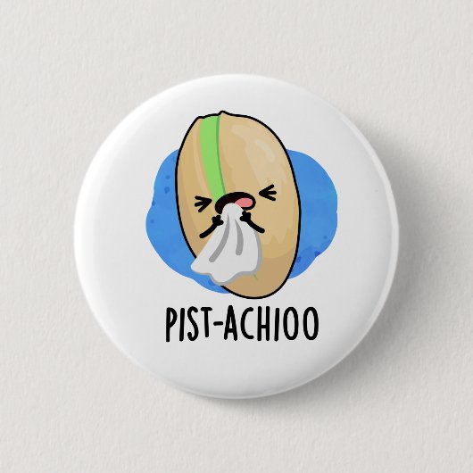 Funny Sneezing Nut Pistachio Pun Ronde Button 5,7 Cm (Voorkant)