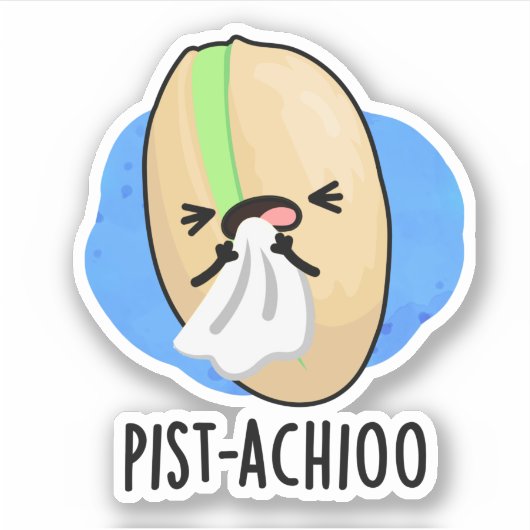 Funny Sneezing Nut Pistachio Pun Sticker (Voorkant)