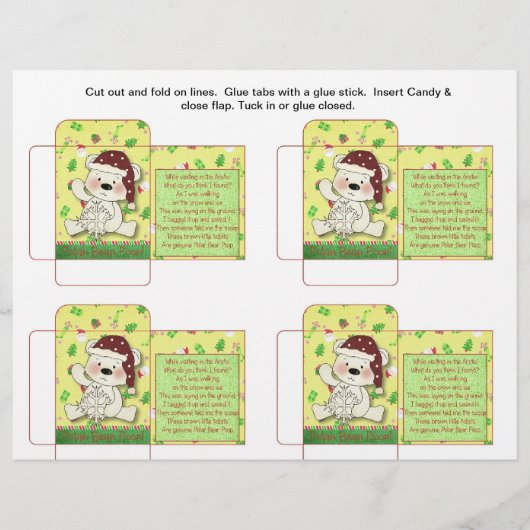 Funny Snoep Packet Polar Beer Poop met Gezegde Flyer (Voorkant)