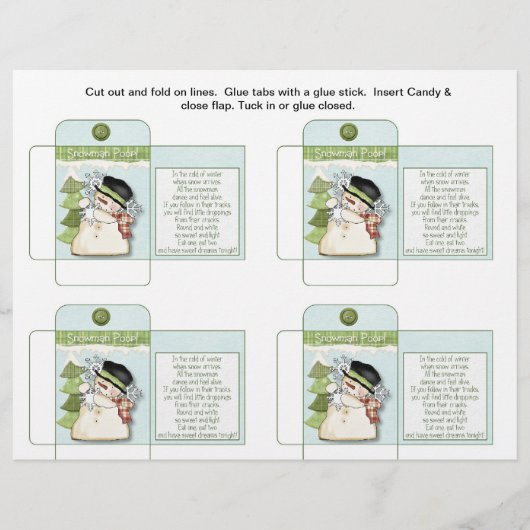 Funny Snoep Packet Snowman Poop met Gezegde Flyer (Voorkant)